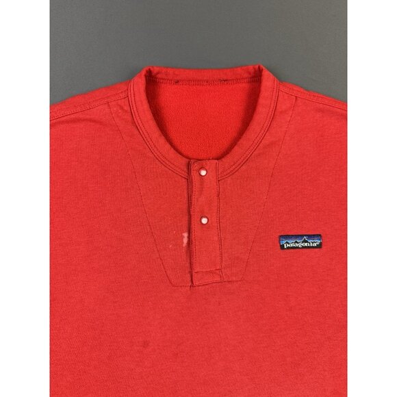 Rare Vintage 80s Patagonia Snap Button Blank Red Sweater Long Sleeve Outdoor - Picture 3 of 13